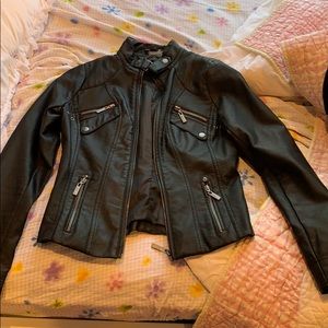Black faux leather jacket
